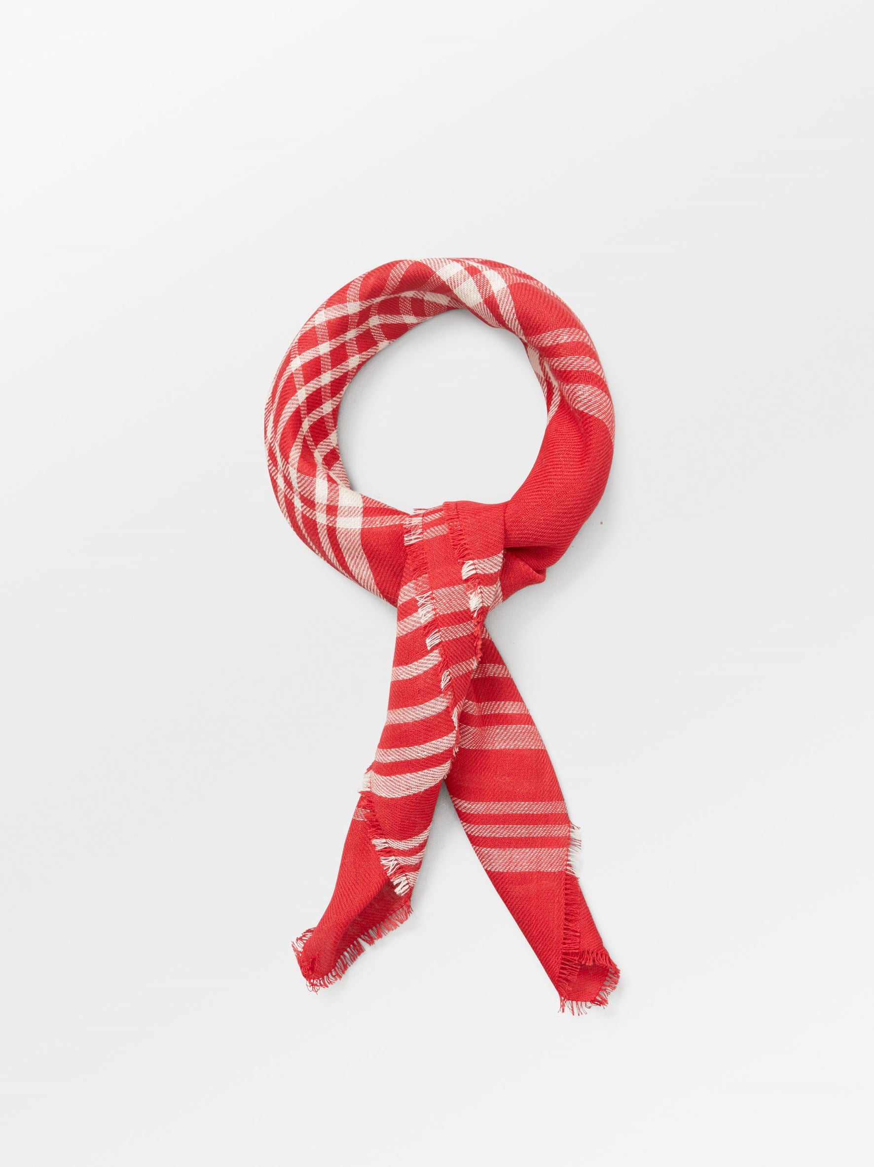 Becksöndergaard, Grid Cowea Scarf - Salsa Red, winter accessories, winter accessories