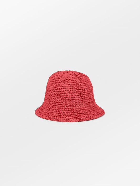 Becksöndergaard, Solid Saverina Straw Hat - Grenadine Red, accessories, accessories