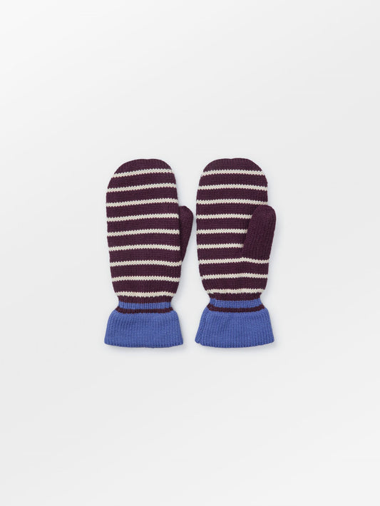 Thin Striped Emerald Mittens Clothing Becksöndergaard.dk