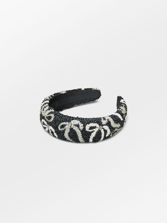 Becksöndergaard, Bow Wide Beaded Hairbrace - Black, archive, archive, archive