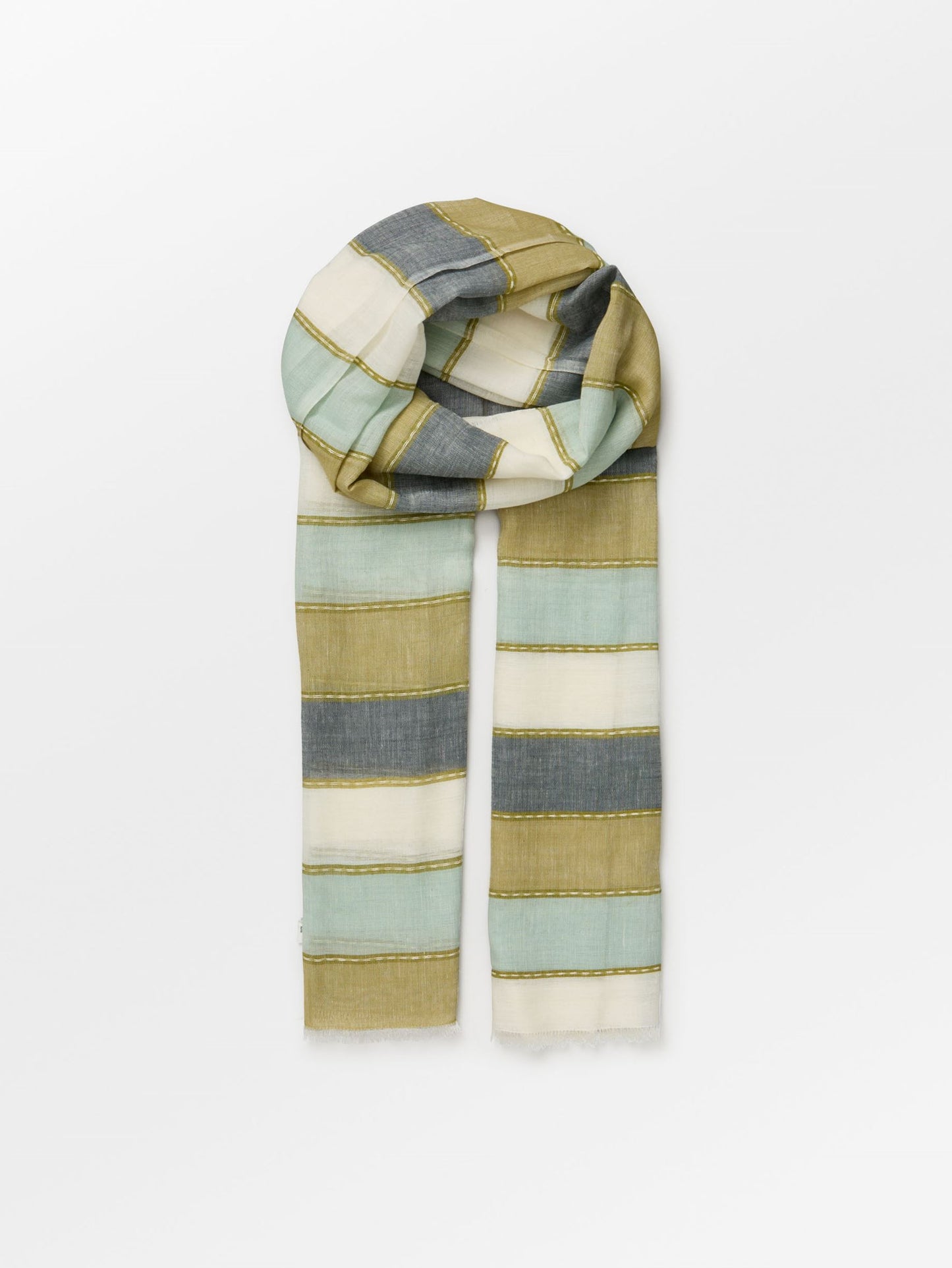 Becksöndergaard, Stribella Cowea Scarf - Boa Green , scarves, scarves, scarves