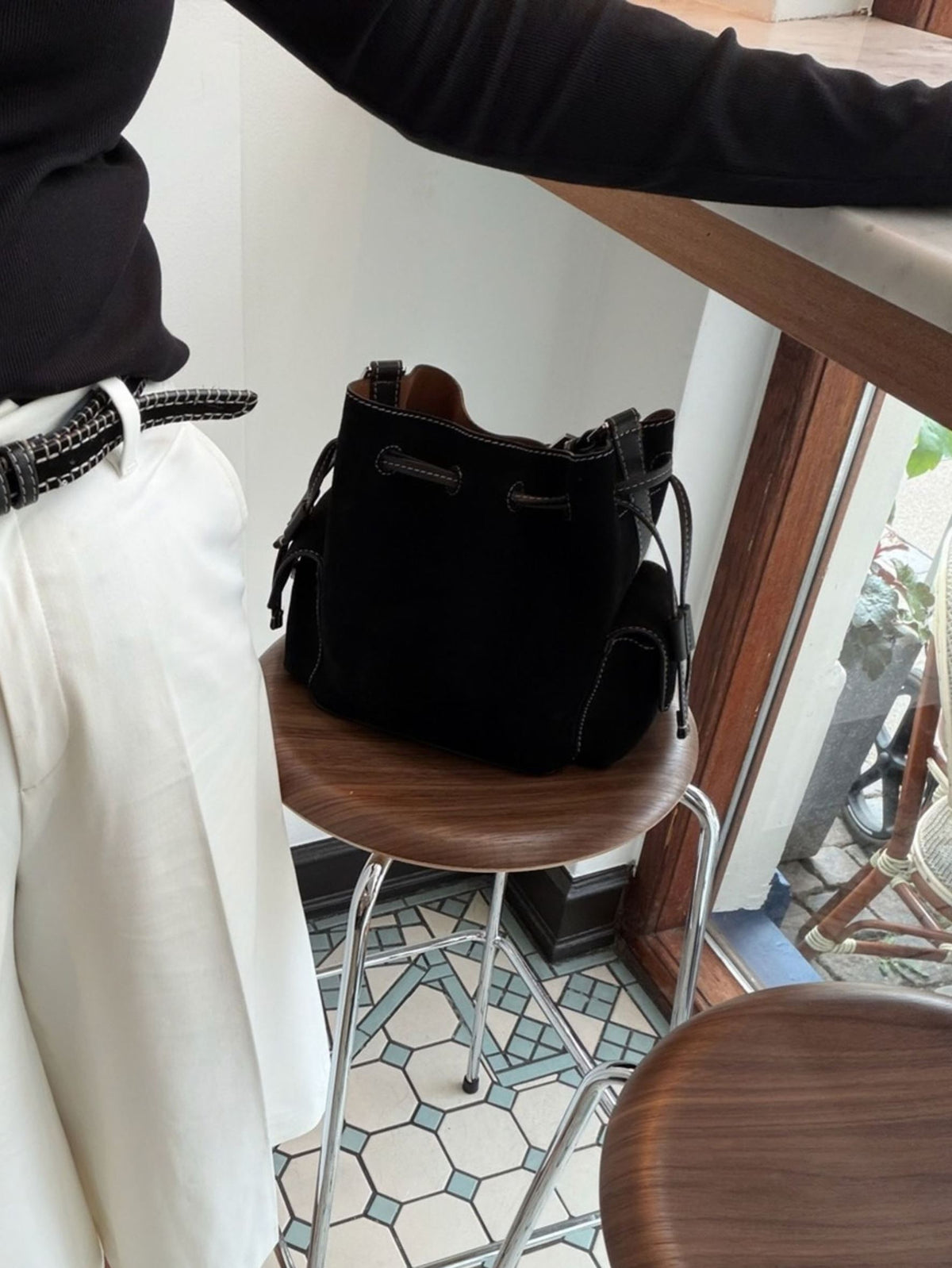 Becksöndergaard, Suede Bucket Small Bag - Black, bags, bags, bags, bags