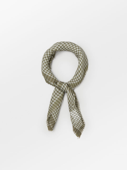 Becksöndergaard, Gingham Wica Scarf - Dusty Olive, scarves, scarves