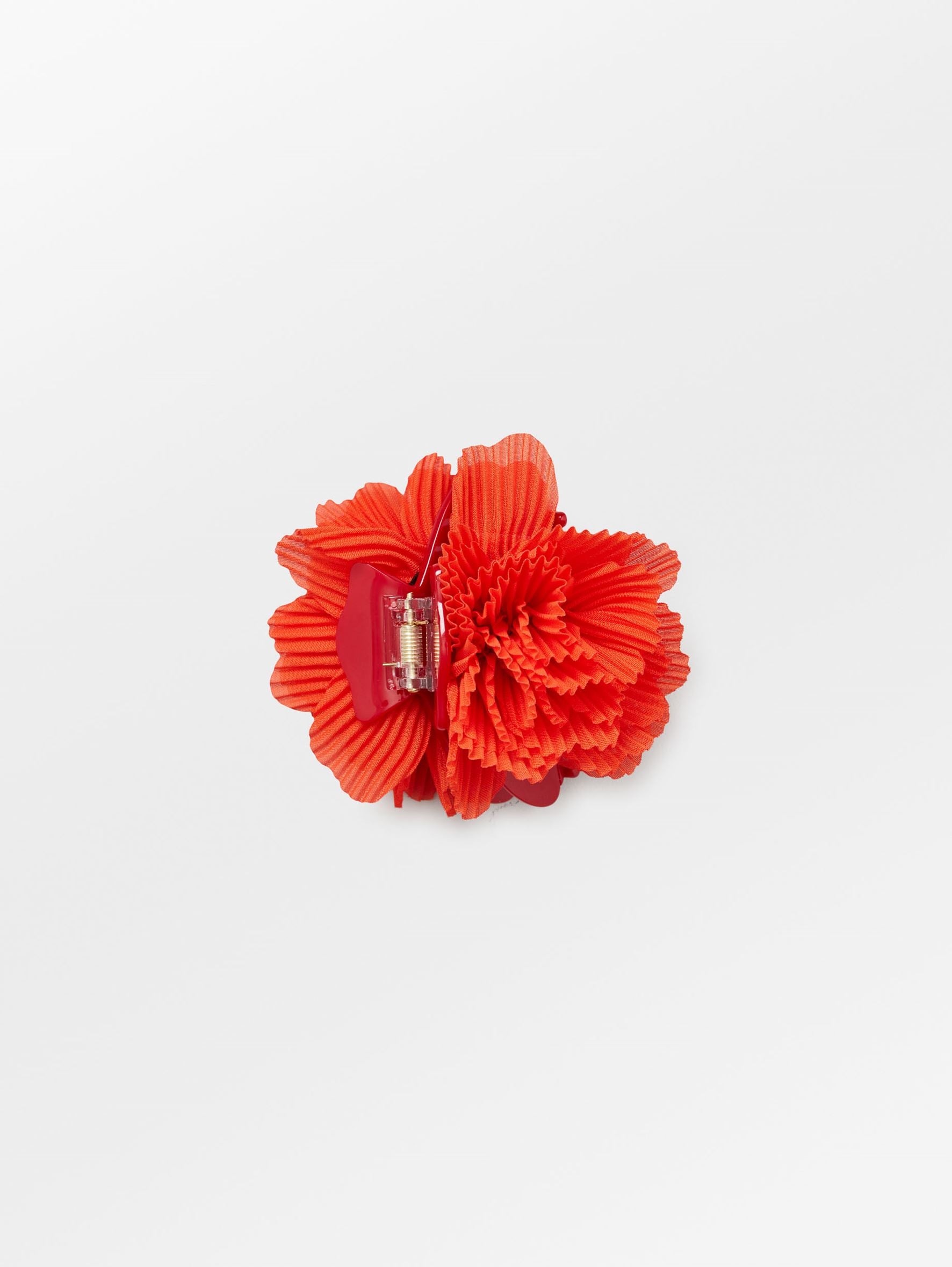 Becksöndergaard, Plissé Flower Hair Claw - Orange Red, archive, archive, sale, sale, archive