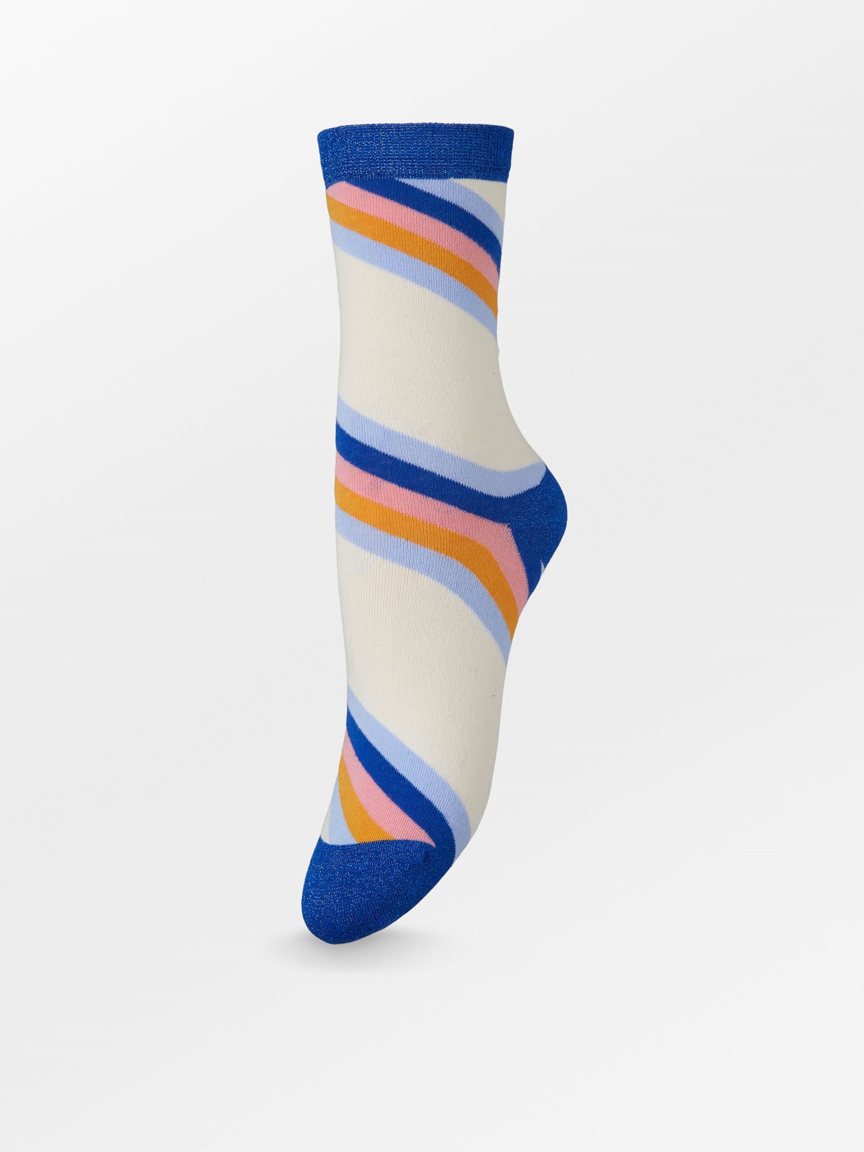 Becksöndergaard, Oblique Striped sock - Blue Surf, archive, archive, sale, sale