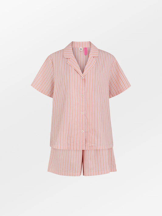 Becksöndergaard, Stripel Kallie Shorts Set - Peach Whip Pink, homewear, homewear
