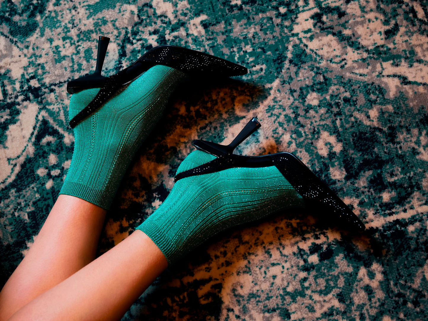 Glitter Drake Sock - Irish Green Socks Becksöndergaard.dk   