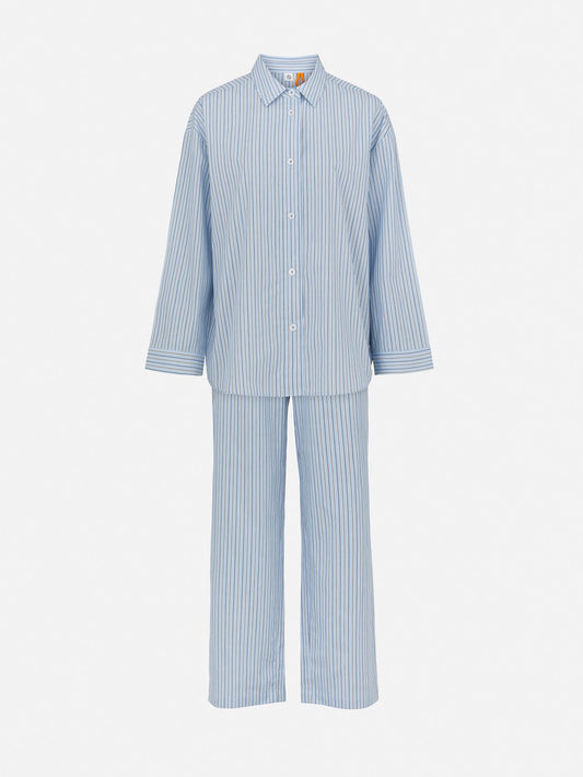 Becksöndergaard, Stripel Pyjamas Set - Clear Blue Sky, homewear, sale, homewear, sale